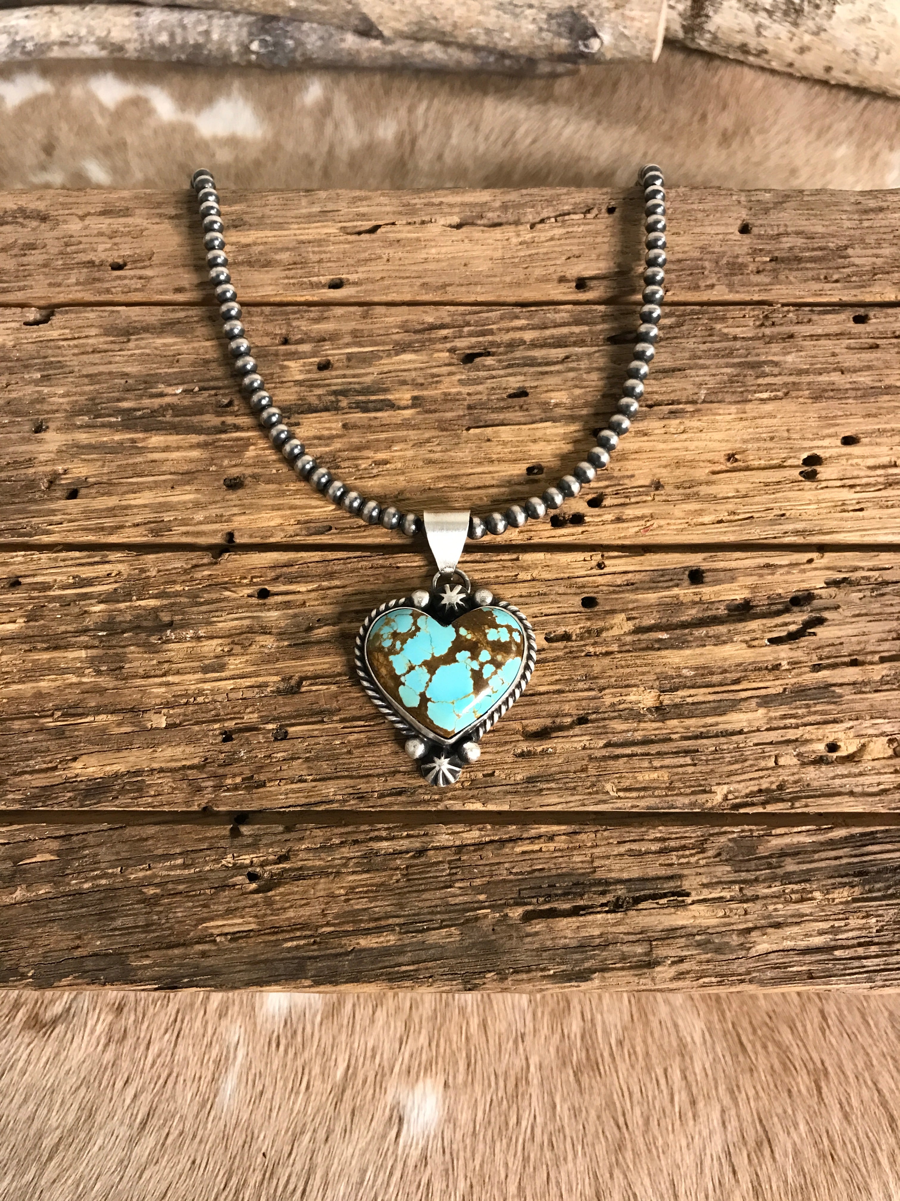 The Loveland Heart Pendants-Pendants-Calli Co., Turquoise and Silver Jewelry, Native American Handmade, Zuni Tribe, Navajo Tribe, Brock Texas