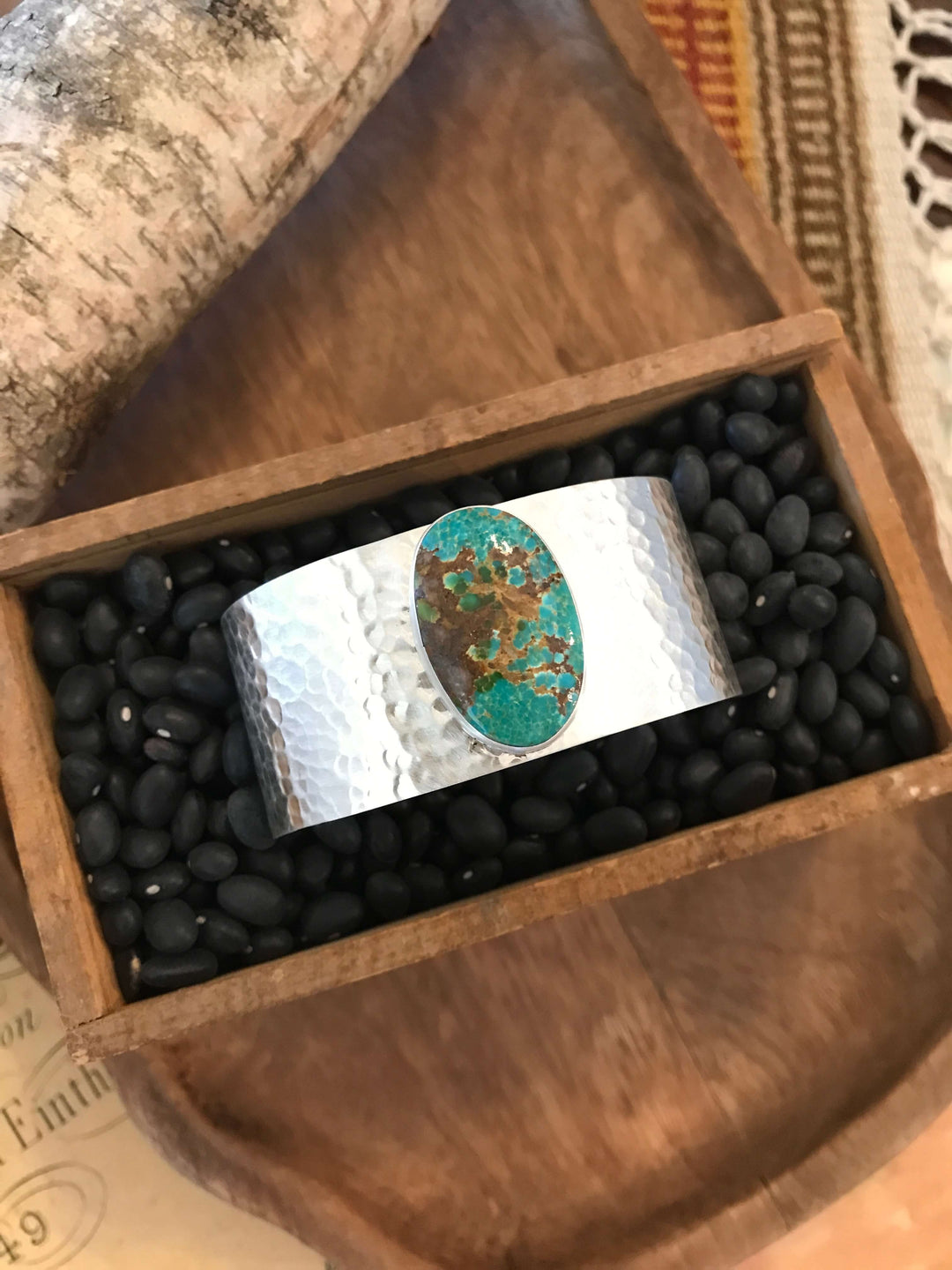 The Belle River Turquoise Cuff, 8-Bracelets & Cuffs-Calli Co., Turquoise and Silver Jewelry, Native American Handmade, Zuni Tribe, Navajo Tribe, Brock Texas