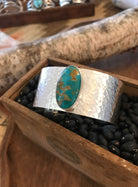 The Belle River Turquoise Cuff, 9-Bracelets & Cuffs-Calli Co., Turquoise and Silver Jewelry, Native American Handmade, Zuni Tribe, Navajo Tribe, Brock Texas