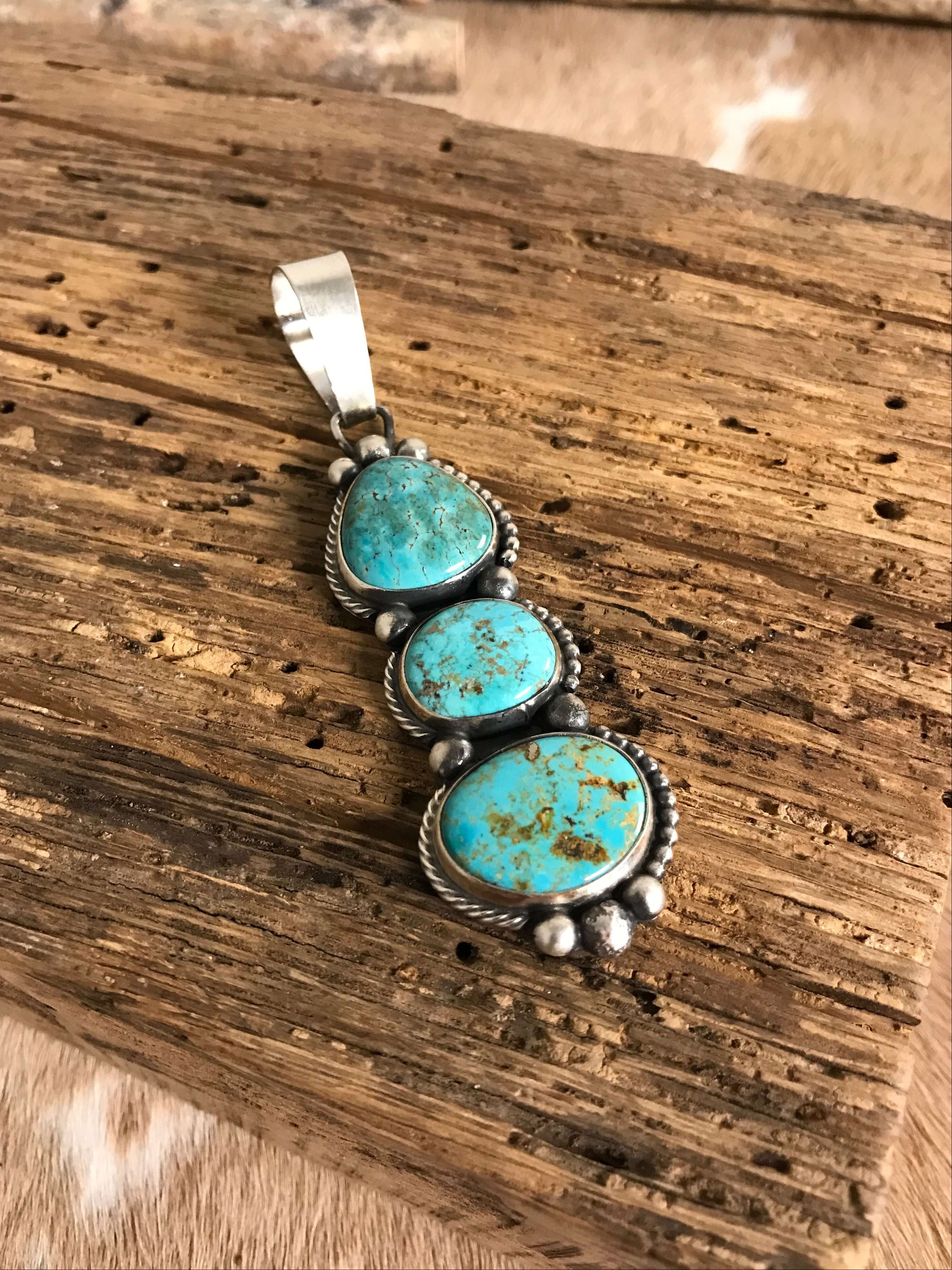 The Hardy Pendant-Pendants-Calli Co., Turquoise and Silver Jewelry, Native American Handmade, Zuni Tribe, Navajo Tribe, Brock Texas