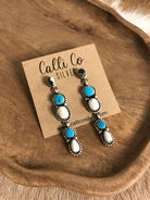 The Orogrande Earrings, 1-Earrings-Calli Co., Turquoise and Silver Jewelry, Native American Handmade, Zuni Tribe, Navajo Tribe, Brock Texas