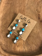 The Orogrande Earrings, 1-Earrings-Calli Co., Turquoise and Silver Jewelry, Native American Handmade, Zuni Tribe, Navajo Tribe, Brock Texas