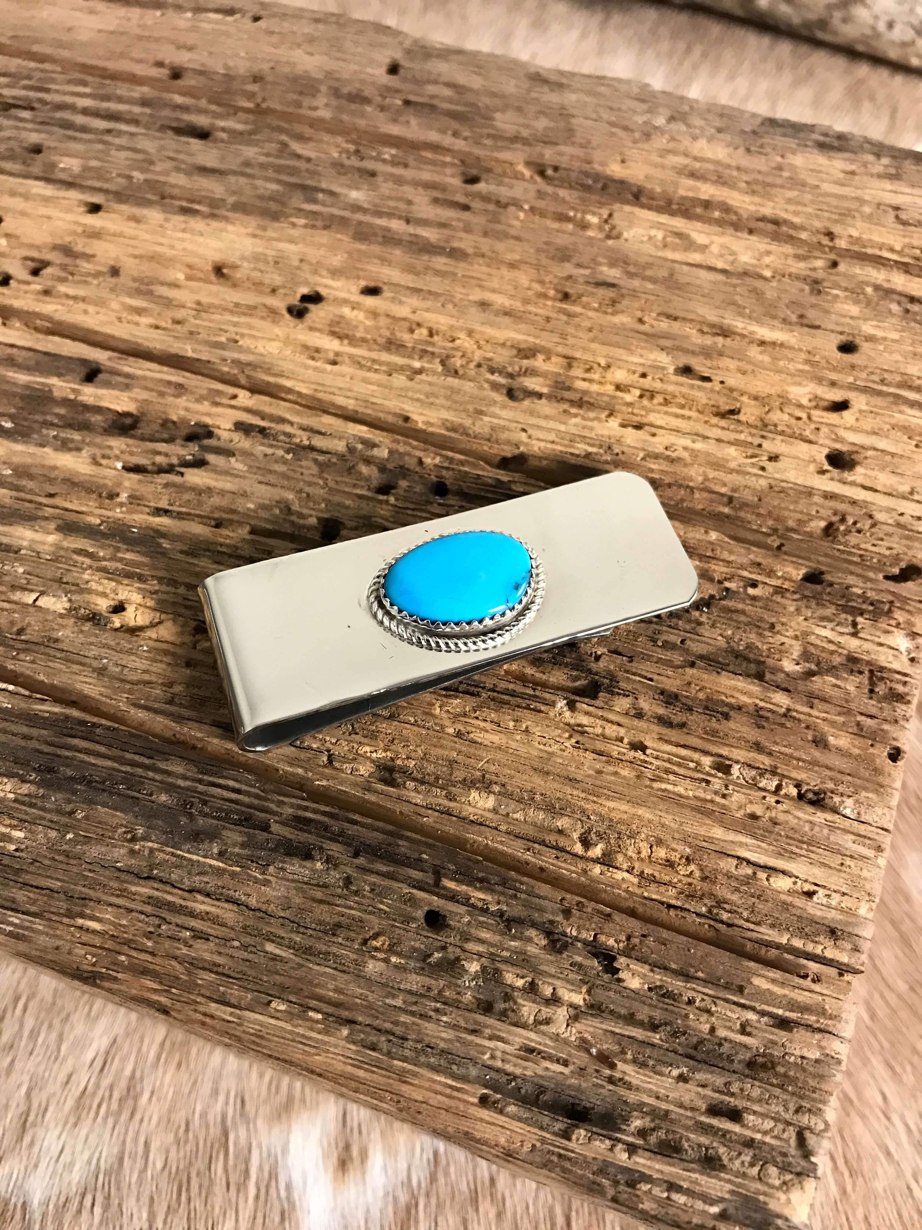 The Cochise Money Clip-Miscellaneous-Calli Co., Turquoise and Silver Jewelry, Native American Handmade, Zuni Tribe, Navajo Tribe, Brock Texas
