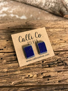 The Lost Creek Lapis Studs, 4-Earrings-Calli Co., Turquoise and Silver Jewelry, Native American Handmade, Zuni Tribe, Navajo Tribe, Brock Texas
