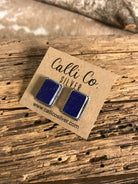 The Lost Creek Lapis Studs, 4-Earrings-Calli Co., Turquoise and Silver Jewelry, Native American Handmade, Zuni Tribe, Navajo Tribe, Brock Texas