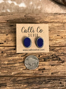 The Lost Creek Lapis Studs, 5-Earrings-Calli Co., Turquoise and Silver Jewelry, Native American Handmade, Zuni Tribe, Navajo Tribe, Brock Texas