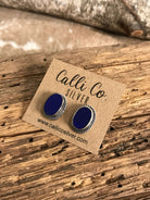 The Lost Creek Lapis Studs, 5-Earrings-Calli Co., Turquoise and Silver Jewelry, Native American Handmade, Zuni Tribe, Navajo Tribe, Brock Texas
