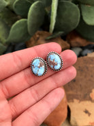 The Golden Hills Studs, 31-Earrings-Calli Co., Turquoise and Silver Jewelry, Native American Handmade, Zuni Tribe, Navajo Tribe, Brock Texas