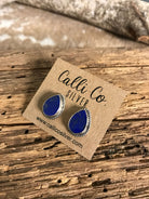 The Lost Creek Lapis Studs, 6-Earrings-Calli Co., Turquoise and Silver Jewelry, Native American Handmade, Zuni Tribe, Navajo Tribe, Brock Texas