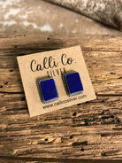 The Lost Creek Lapis Studs, 7-Earrings-Calli Co., Turquoise and Silver Jewelry, Native American Handmade, Zuni Tribe, Navajo Tribe, Brock Texas