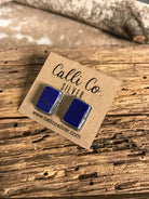The Lost Creek Lapis Studs, 7-Earrings-Calli Co., Turquoise and Silver Jewelry, Native American Handmade, Zuni Tribe, Navajo Tribe, Brock Texas
