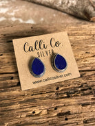 The Lost Creek Lapis Studs, 8-Earrings-Calli Co., Turquoise and Silver Jewelry, Native American Handmade, Zuni Tribe, Navajo Tribe, Brock Texas
