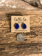 The Lost Creek Lapis Studs, 8-Earrings-Calli Co., Turquoise and Silver Jewelry, Native American Handmade, Zuni Tribe, Navajo Tribe, Brock Texas