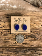 The Lost Creek Lapis Studs, 9-Earrings-Calli Co., Turquoise and Silver Jewelry, Native American Handmade, Zuni Tribe, Navajo Tribe, Brock Texas