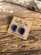 The Lost Creek Lapis Studs, 9-Earrings-Calli Co., Turquoise and Silver Jewelry, Native American Handmade, Zuni Tribe, Navajo Tribe, Brock Texas