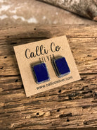 The Lost Creek Lapis Studs, 11-Earrings-Calli Co., Turquoise and Silver Jewelry, Native American Handmade, Zuni Tribe, Navajo Tribe, Brock Texas