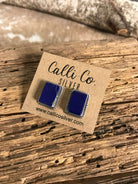 The Lost Creek Lapis Studs, 11-Earrings-Calli Co., Turquoise and Silver Jewelry, Native American Handmade, Zuni Tribe, Navajo Tribe, Brock Texas