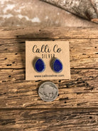 The Lost Creek Lapis Studs, 12-Earrings-Calli Co., Turquoise and Silver Jewelry, Native American Handmade, Zuni Tribe, Navajo Tribe, Brock Texas