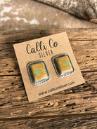The Ribbon Studs, 4-Earrings-Calli Co., Turquoise and Silver Jewelry, Native American Handmade, Zuni Tribe, Navajo Tribe, Brock Texas
