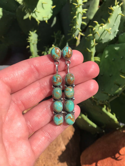 The Mykonos Earrings, 9-Earrings-Calli Co., Turquoise and Silver Jewelry, Native American Handmade, Zuni Tribe, Navajo Tribe, Brock Texas