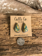 The Ribbon Studs, 15-Earrings-Calli Co., Turquoise and Silver Jewelry, Native American Handmade, Zuni Tribe, Navajo Tribe, Brock Texas