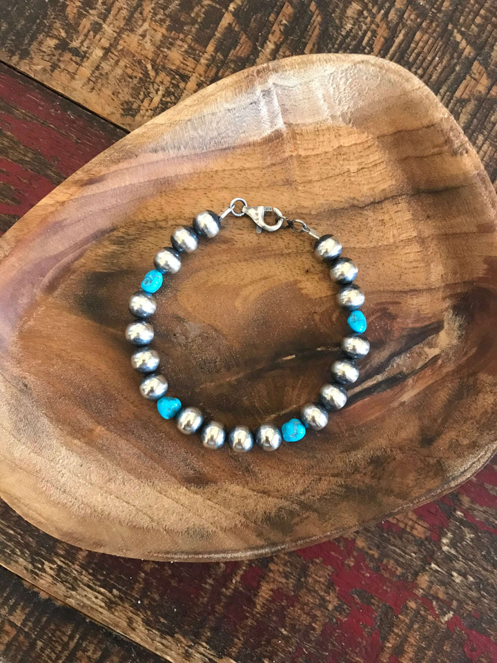 The Peccole Bracelet-Bracelets & Cuffs-Calli Co., Turquoise and Silver Jewelry, Native American Handmade, Zuni Tribe, Navajo Tribe, Brock Texas