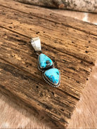 The Marion Turquoise Pendant-Pendants-Calli Co., Turquoise and Silver Jewelry, Native American Handmade, Zuni Tribe, Navajo Tribe, Brock Texas