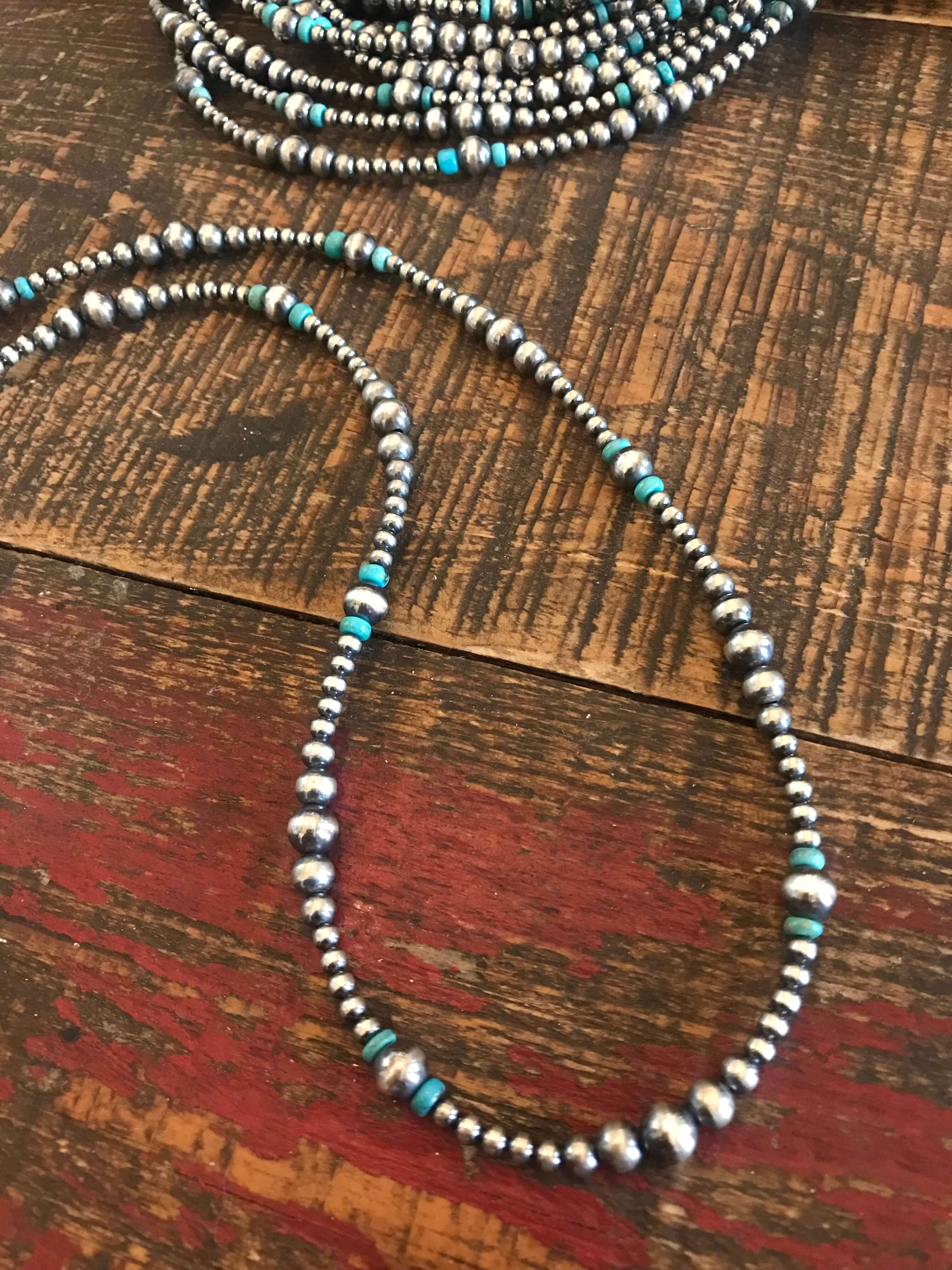 The Jackson Necklace in Turquoise-Necklaces-Calli Co., Turquoise and Silver Jewelry, Native American Handmade, Zuni Tribe, Navajo Tribe, Brock Texas