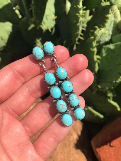 The Mykonos Earrings, 10-Earrings-Calli Co., Turquoise and Silver Jewelry, Native American Handmade, Zuni Tribe, Navajo Tribe, Brock Texas