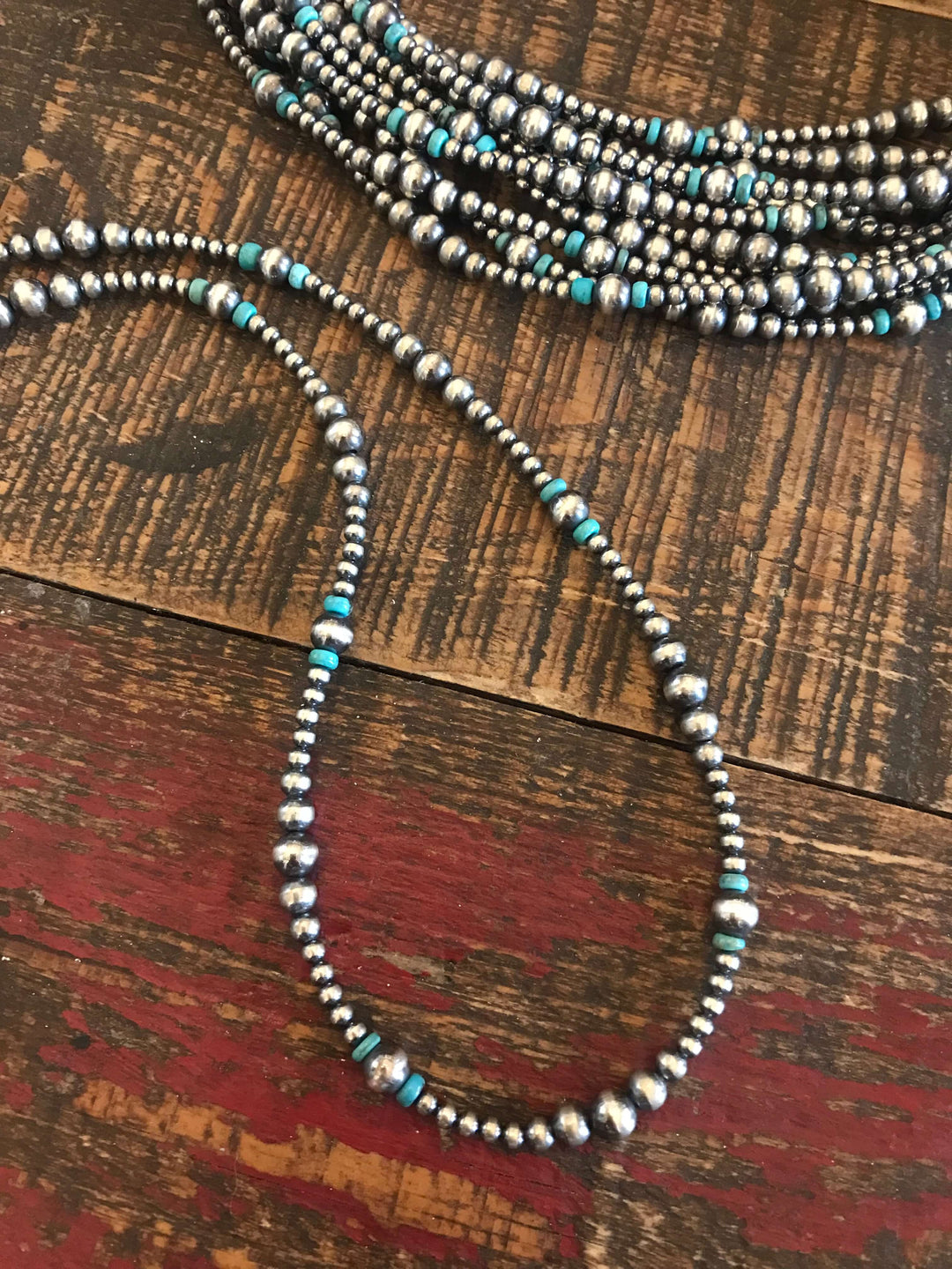 The Jackson Necklace in Turquoise-Necklaces-Calli Co., Turquoise and Silver Jewelry, Native American Handmade, Zuni Tribe, Navajo Tribe, Brock Texas