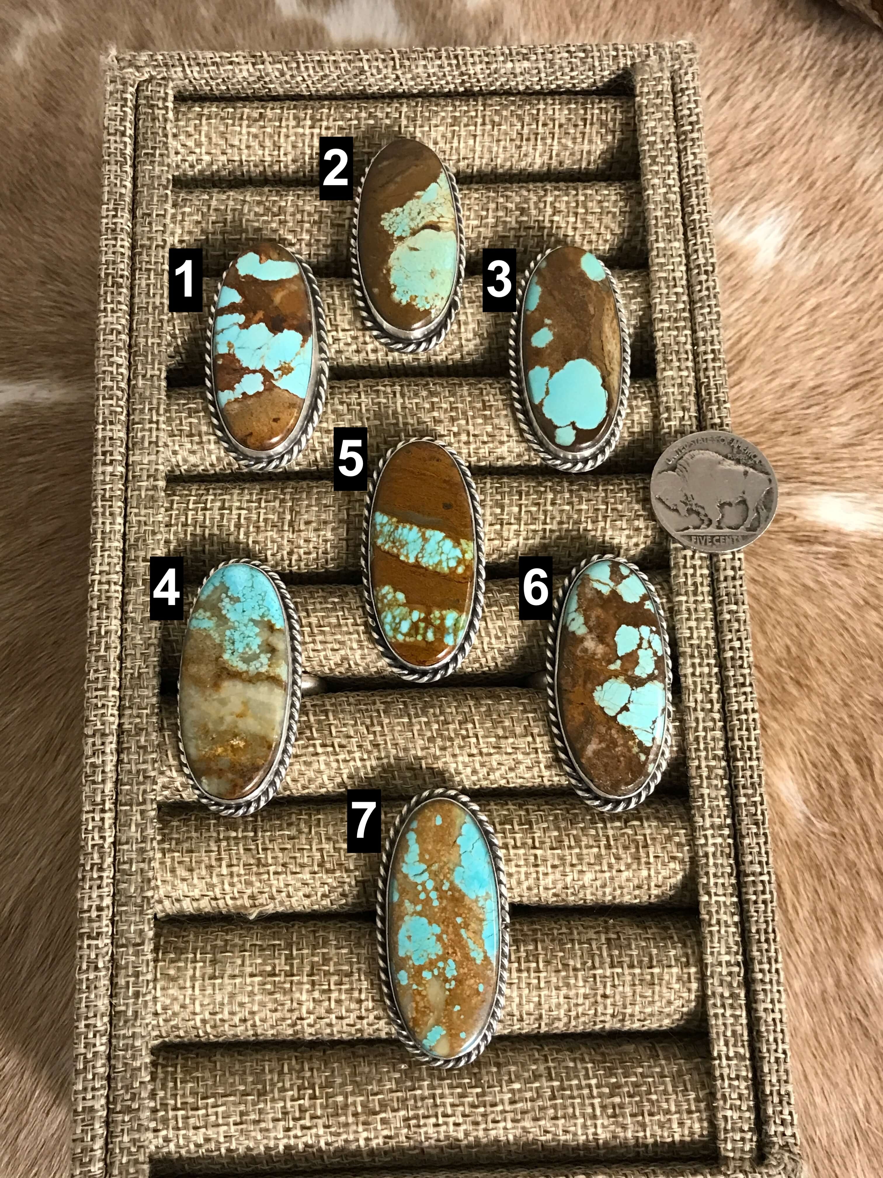 The Hiawatha Adjustable Rings-Rings-Calli Co., Turquoise and Silver Jewelry, Native American Handmade, Zuni Tribe, Navajo Tribe, Brock Texas