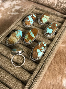The Hiawatha Adjustable Rings-Rings-Calli Co., Turquoise and Silver Jewelry, Native American Handmade, Zuni Tribe, Navajo Tribe, Brock Texas