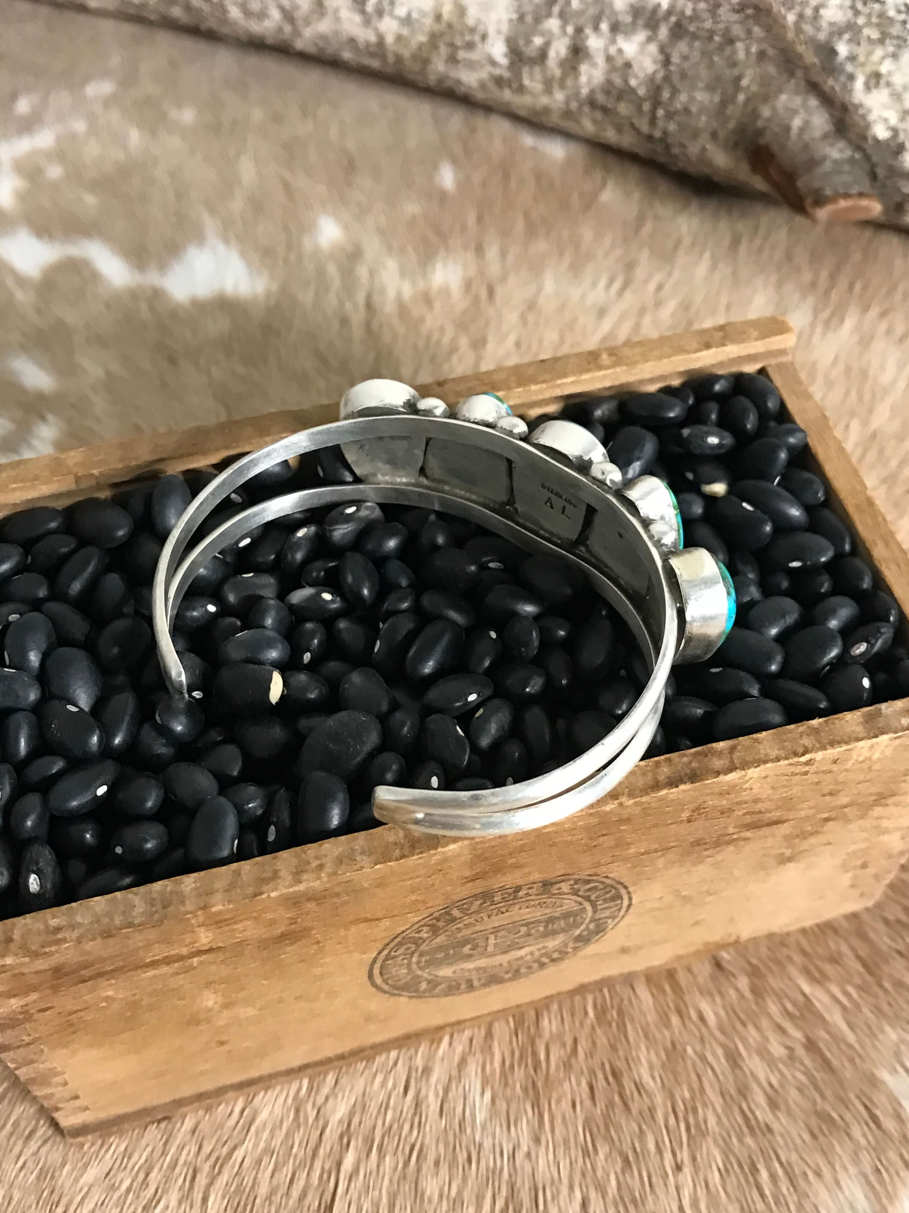 The Wycombe Cuff, 2-Bracelets & Cuffs-Calli Co., Turquoise and Silver Jewelry, Native American Handmade, Zuni Tribe, Navajo Tribe, Brock Texas