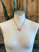 The Tori Pink Conch Heart Necklaces-Necklaces-Calli Co., Turquoise and Silver Jewelry, Native American Handmade, Zuni Tribe, Navajo Tribe, Brock Texas