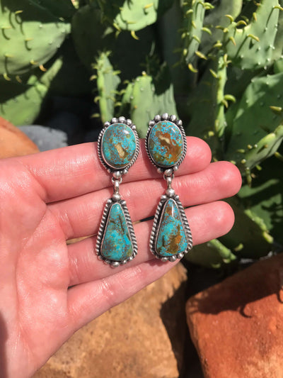 The Glendale Earrings, 2-Earrings-Calli Co., Turquoise and Silver Jewelry, Native American Handmade, Zuni Tribe, Navajo Tribe, Brock Texas