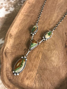 The Tehachapi Lariat Necklace Set-Necklaces-Calli Co., Turquoise and Silver Jewelry, Native American Handmade, Zuni Tribe, Navajo Tribe, Brock Texas