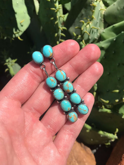 The Mykonos Earrings, 5-Earrings-Calli Co., Turquoise and Silver Jewelry, Native American Handmade, Zuni Tribe, Navajo Tribe, Brock Texas
