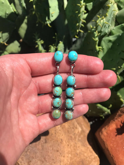 The Mykonos Earrings, 11-Earrings-Calli Co., Turquoise and Silver Jewelry, Native American Handmade, Zuni Tribe, Navajo Tribe, Brock Texas