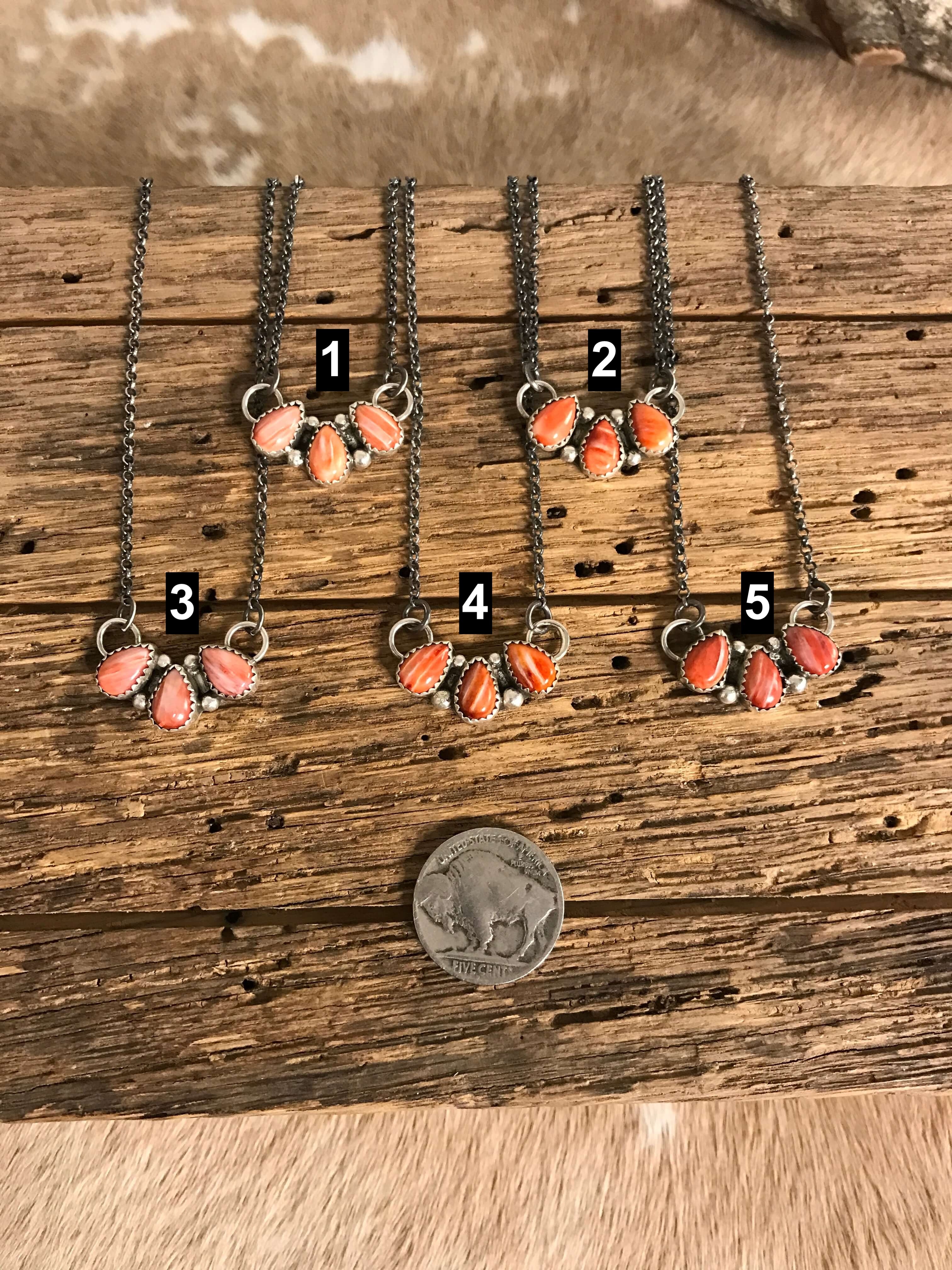 The Rexford Spiny 3 Stone Necklaces-Necklaces-Calli Co., Turquoise and Silver Jewelry, Native American Handmade, Zuni Tribe, Navajo Tribe, Brock Texas