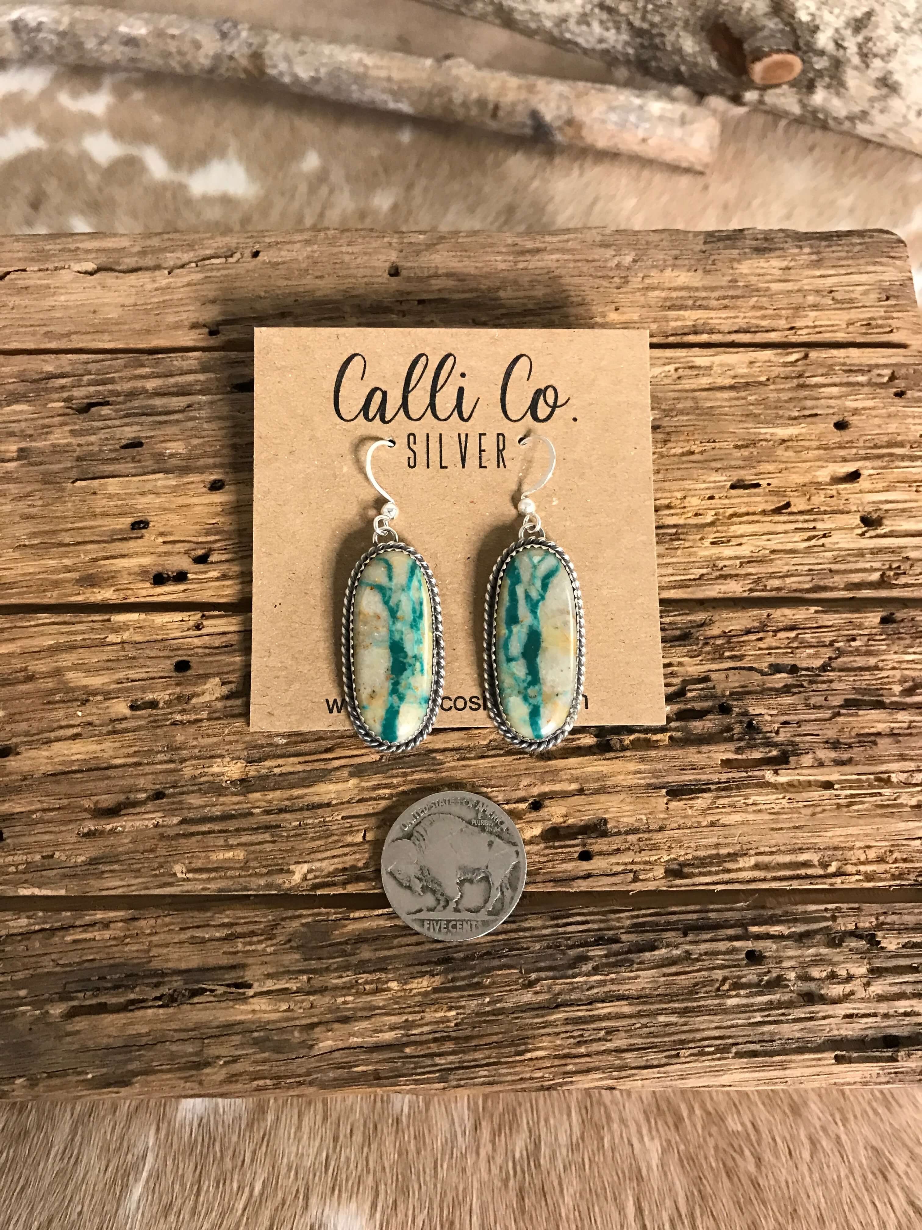 The Turquoise Dangles, 17-Earrings-Calli Co., Turquoise and Silver Jewelry, Native American Handmade, Zuni Tribe, Navajo Tribe, Brock Texas