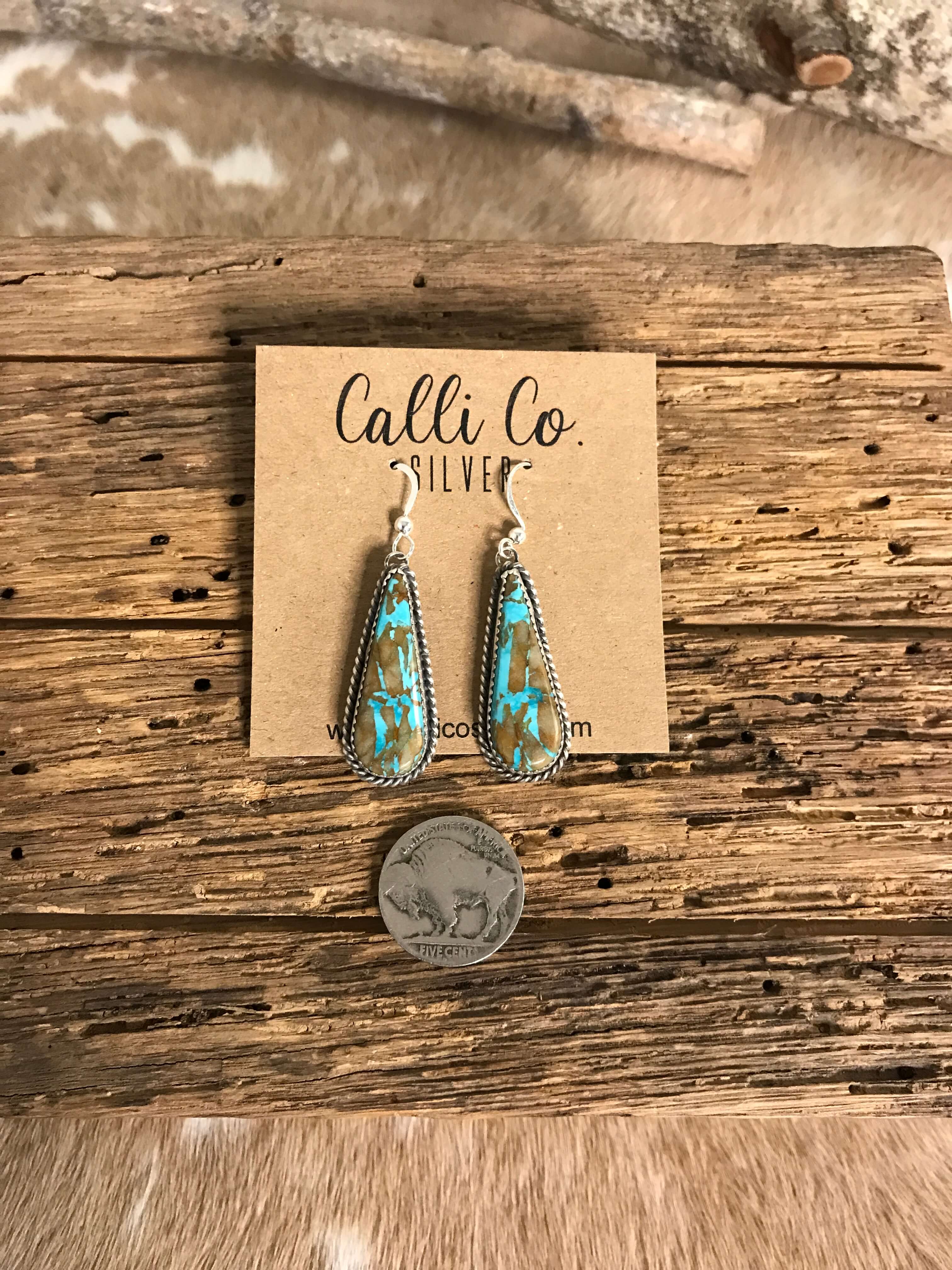 The Turquoise Dangles, 19-Earrings-Calli Co., Turquoise and Silver Jewelry, Native American Handmade, Zuni Tribe, Navajo Tribe, Brock Texas
