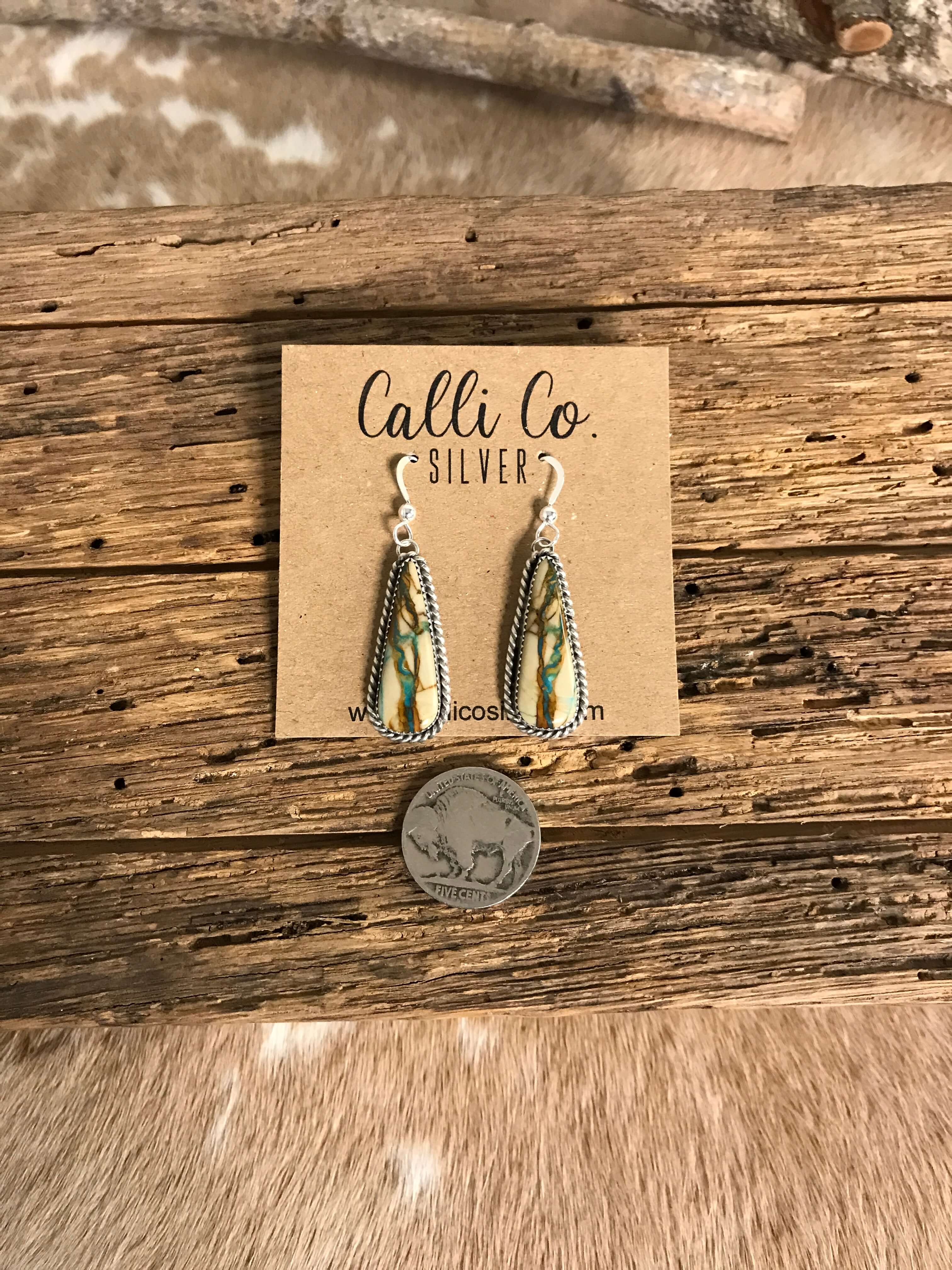 The Turquoise Dangles, 23-Earrings-Calli Co., Turquoise and Silver Jewelry, Native American Handmade, Zuni Tribe, Navajo Tribe, Brock Texas