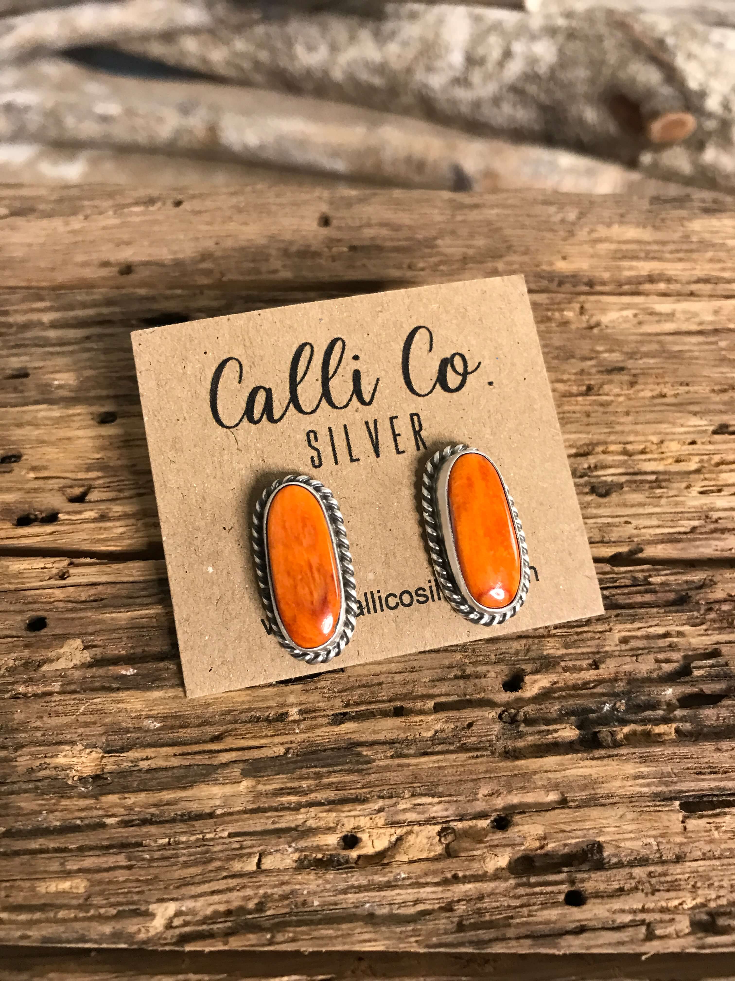 The Spiny Studs, 1-Earrings-Calli Co., Turquoise and Silver Jewelry, Native American Handmade, Zuni Tribe, Navajo Tribe, Brock Texas