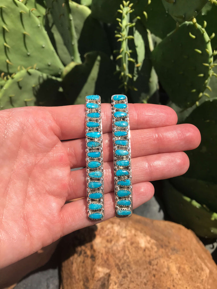 The Alpine Earrings-Earrings-Calli Co., Turquoise and Silver Jewelry, Native American Handmade, Zuni Tribe, Navajo Tribe, Brock Texas