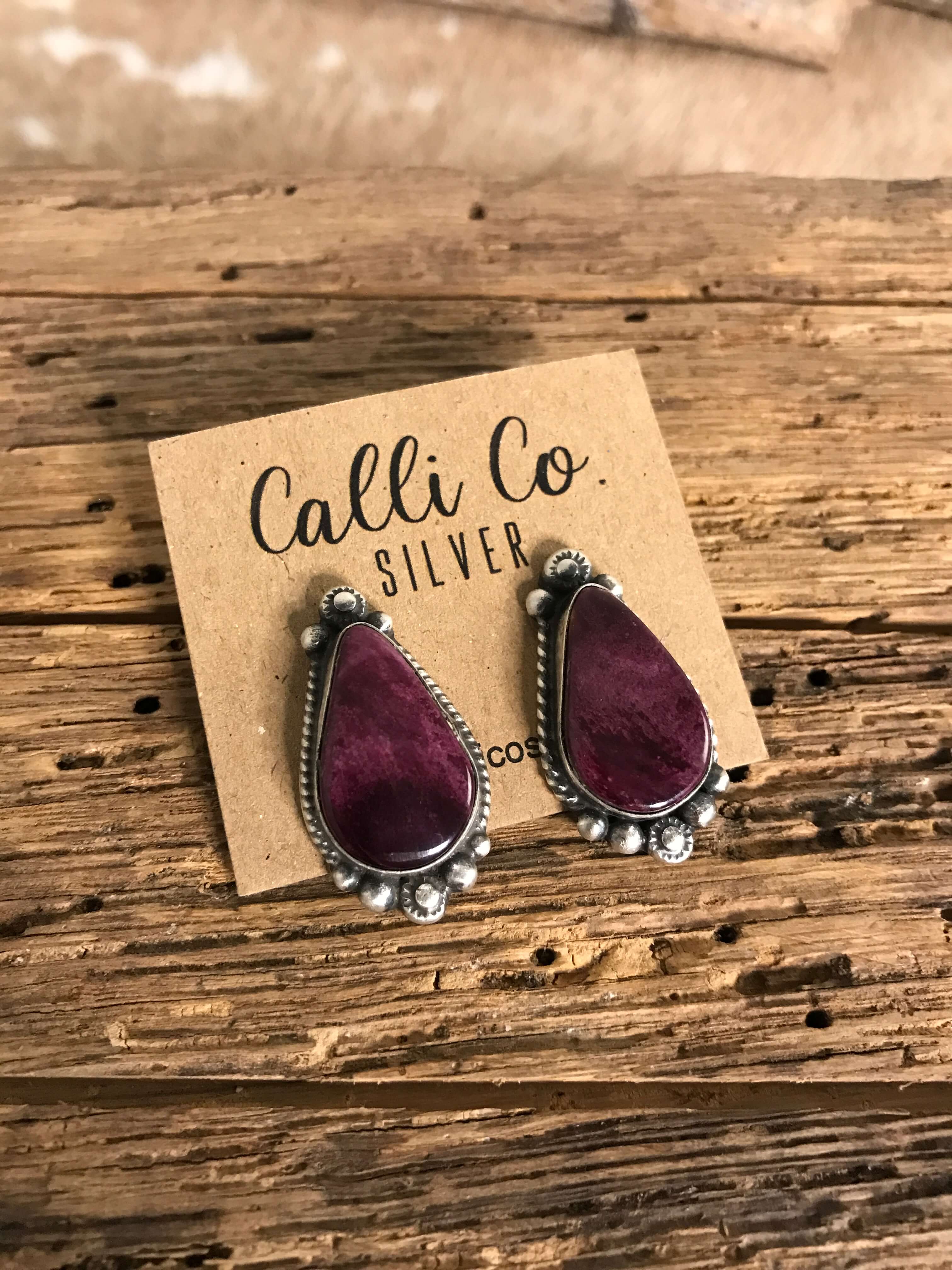 The Spiny Studs, 6-Earrings-Calli Co., Turquoise and Silver Jewelry, Native American Handmade, Zuni Tribe, Navajo Tribe, Brock Texas