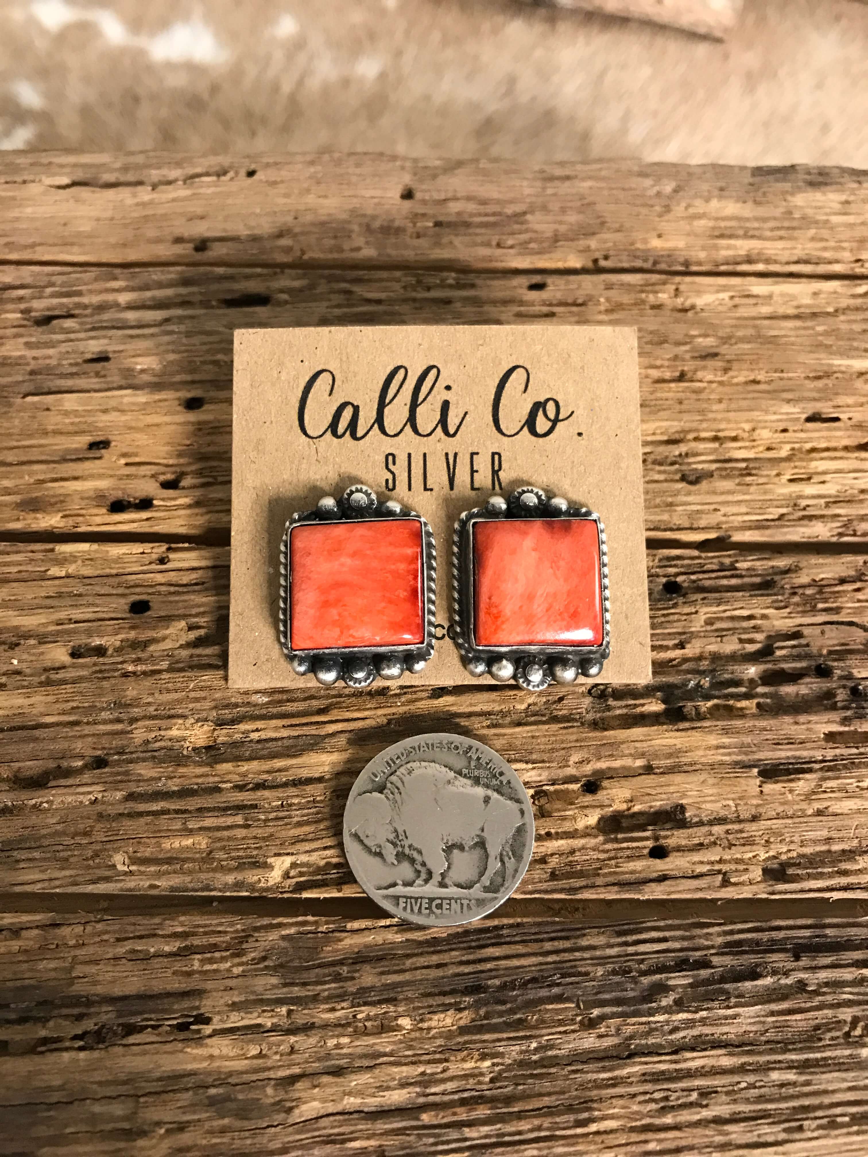 The Spiny Studs, 7-Earrings-Calli Co., Turquoise and Silver Jewelry, Native American Handmade, Zuni Tribe, Navajo Tribe, Brock Texas