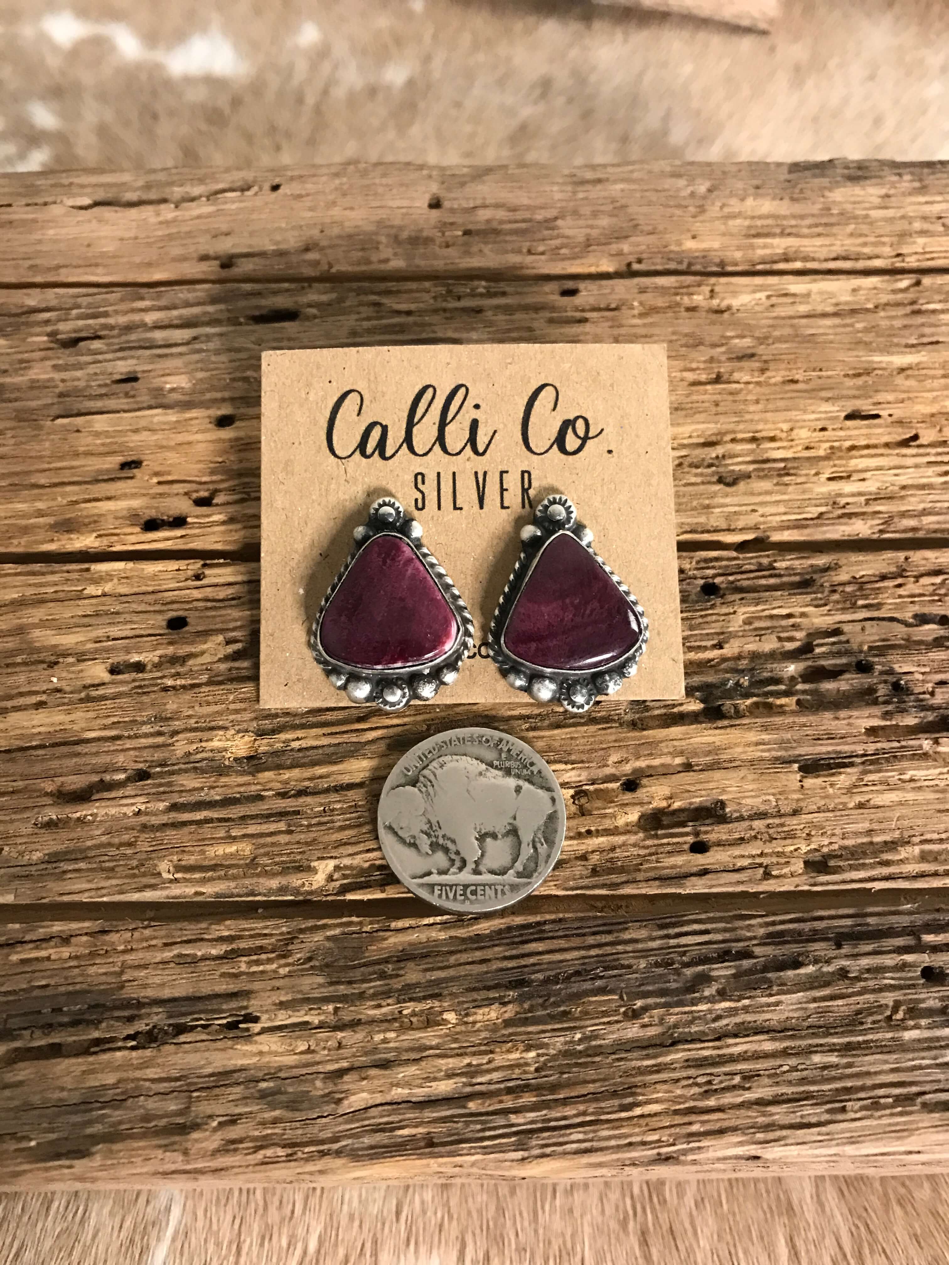 The Spiny Studs, 9-Earrings-Calli Co., Turquoise and Silver Jewelry, Native American Handmade, Zuni Tribe, Navajo Tribe, Brock Texas