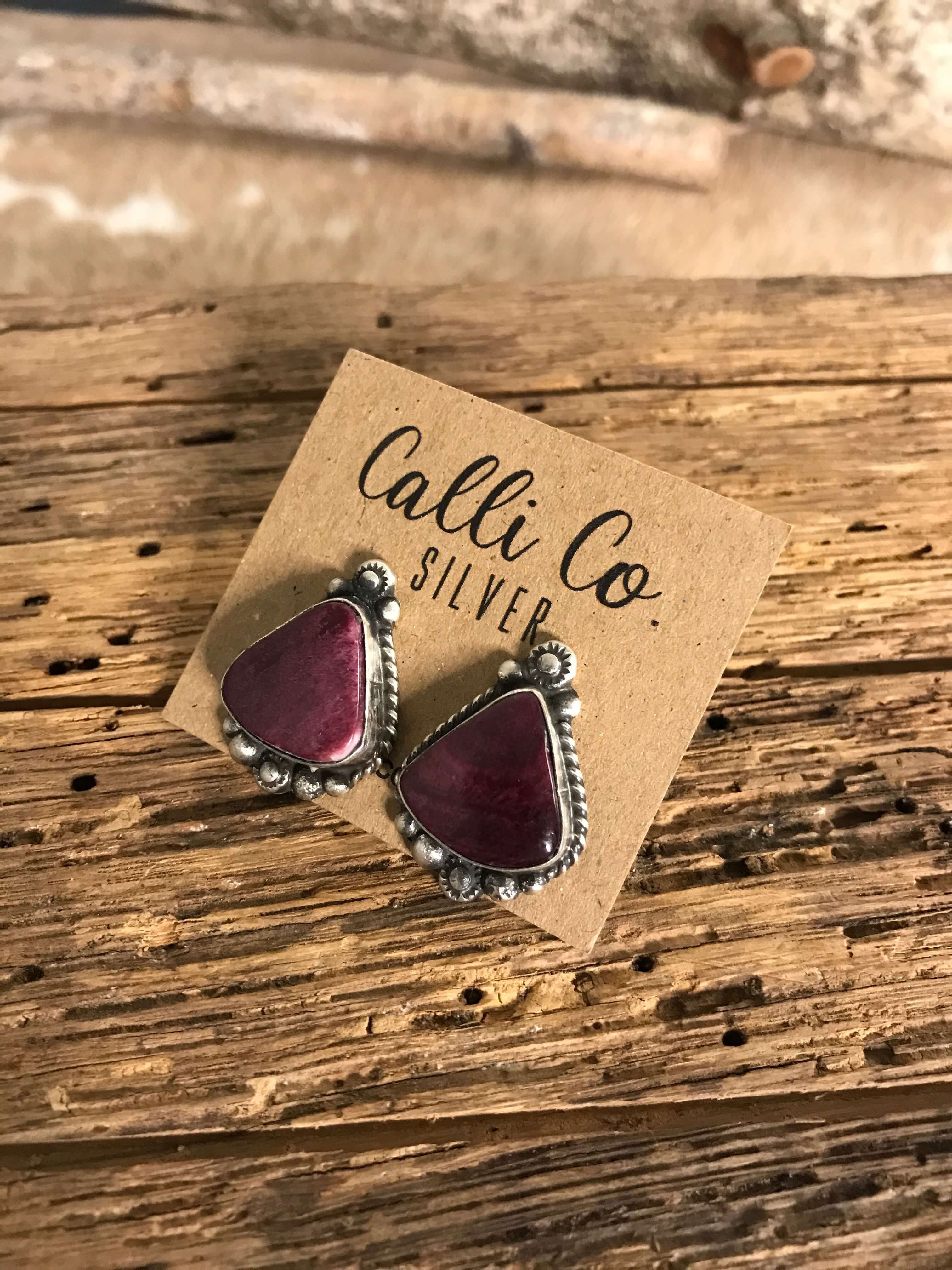 The Spiny Studs, 9-Earrings-Calli Co., Turquoise and Silver Jewelry, Native American Handmade, Zuni Tribe, Navajo Tribe, Brock Texas