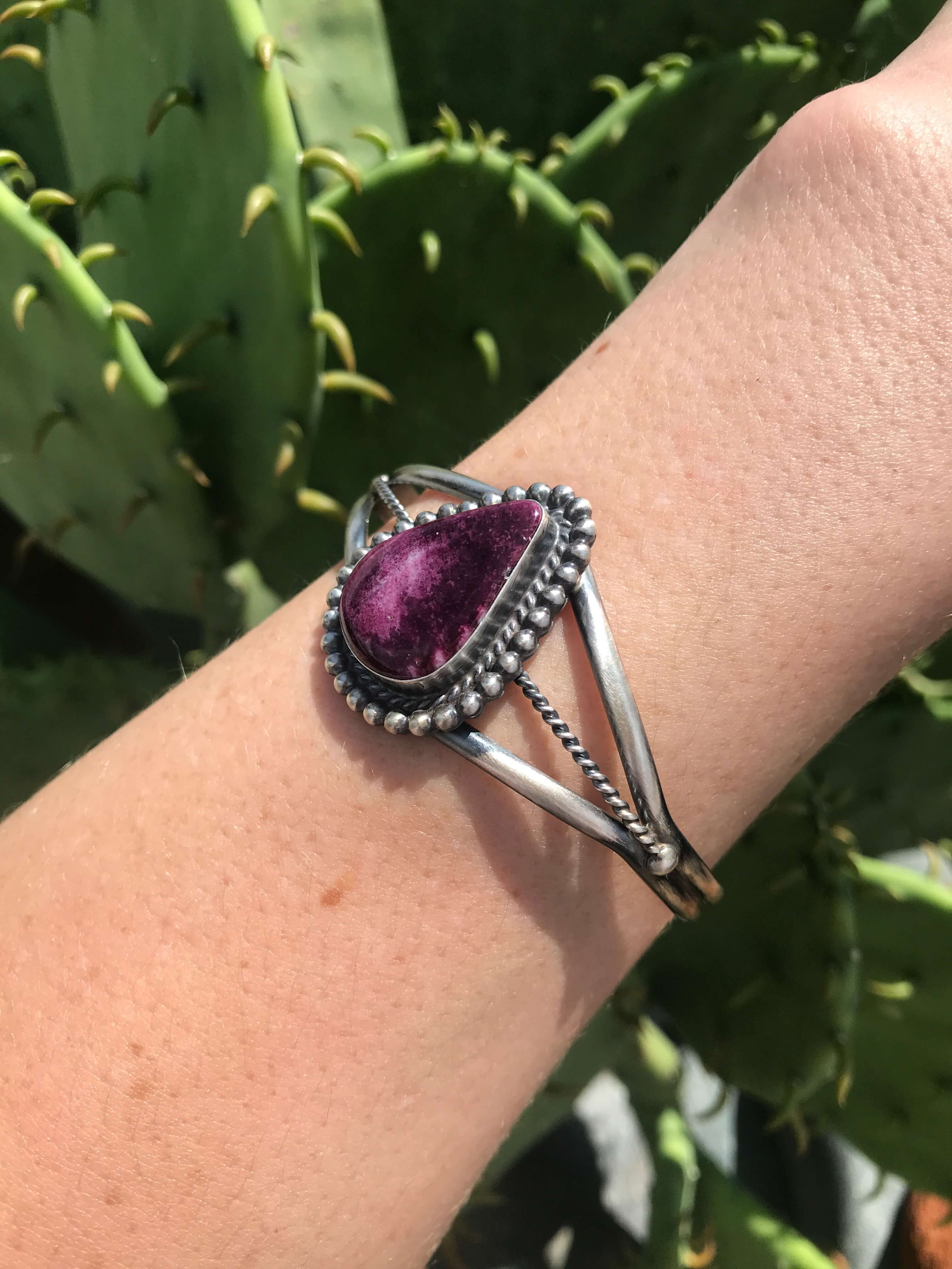 The Clarence Spiny Cuff, 6-Bracelets & Cuffs-Calli Co., Turquoise and Silver Jewelry, Native American Handmade, Zuni Tribe, Navajo Tribe, Brock Texas