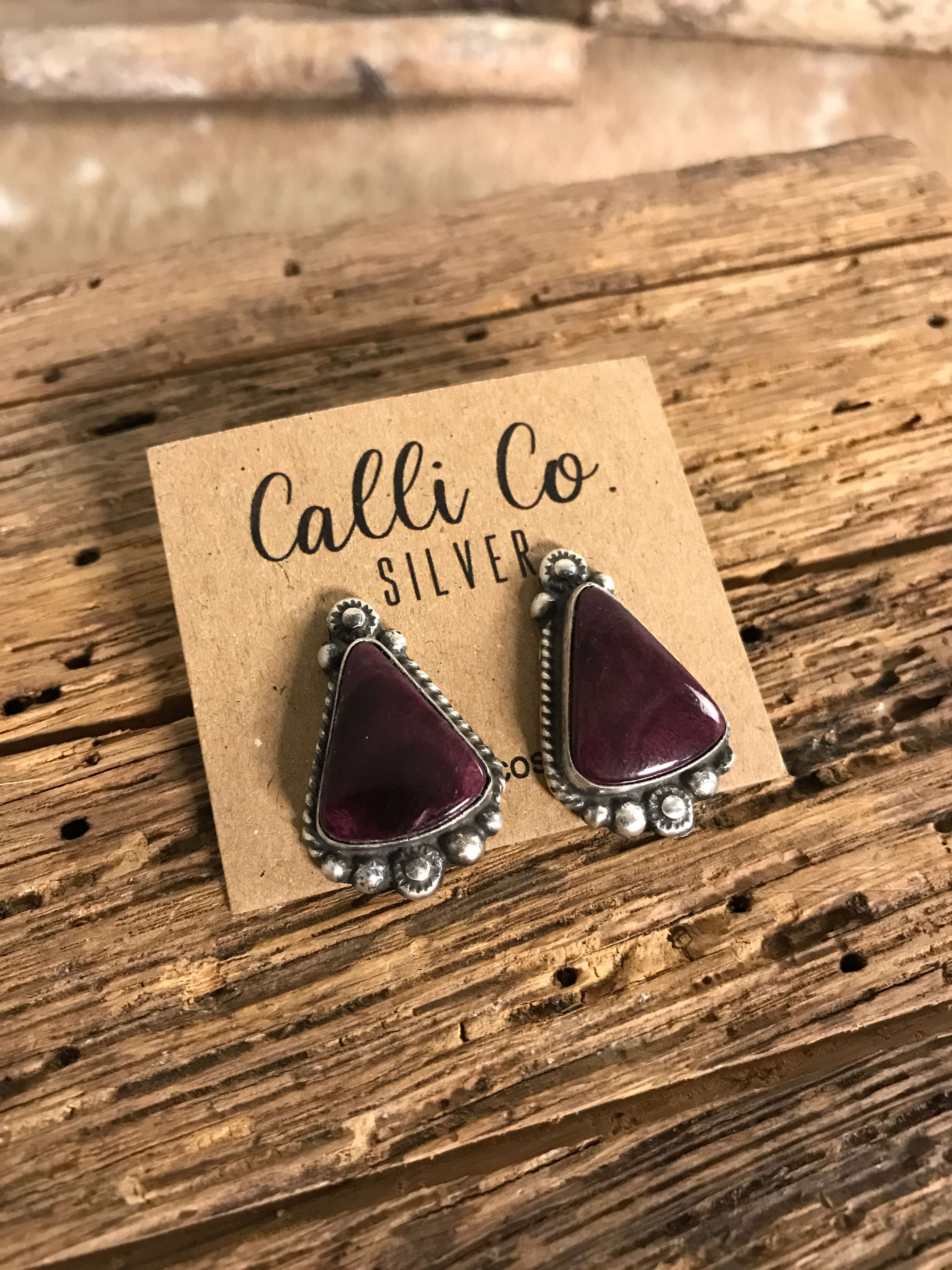The Spiny Studs, 11-Earrings-Calli Co., Turquoise and Silver Jewelry, Native American Handmade, Zuni Tribe, Navajo Tribe, Brock Texas